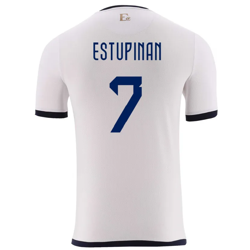 Danxen Men Ecuador Pervis Estupinan #7 White Away Jersey 24-26 T-Shirt