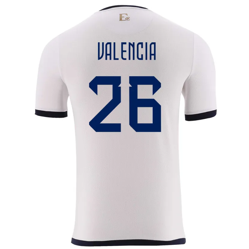 Danxen Men Ecuador Anthony Valencia #26 White Away Jersey 24-26 T-Shirt