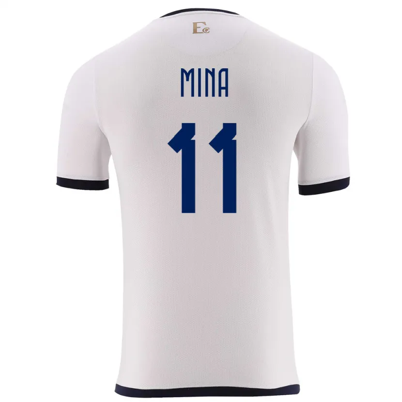 Danxen Men Ecuador Ariel Mina #11 White Away Jersey 24-26 T-Shirt