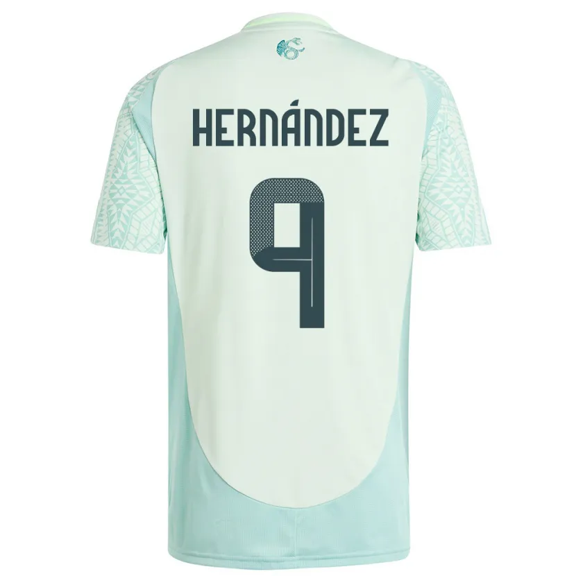 Danxen Men Mexico Jesus Hernandez #9 Linen Green Away Jersey 24-26 T-Shirt