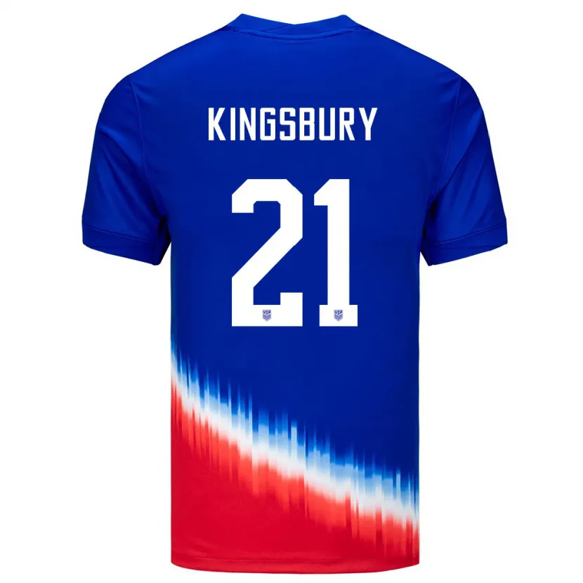 Danxen Men United States Aubrey Kingsbury #21 Blue Away Jersey 24-26 T-Shirt