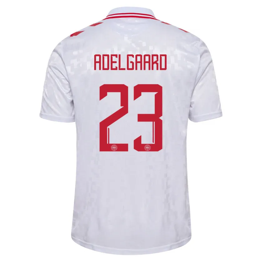 Danxen Men Denmark Aske Adelgaard #23 White Away Jersey 24-26 T-Shirt