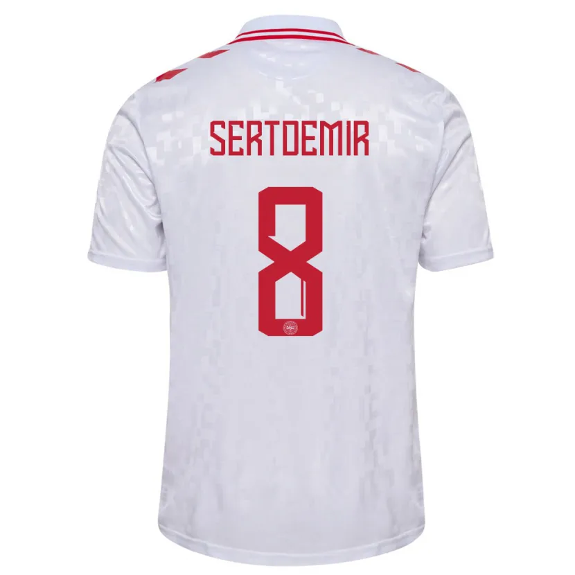 Danxen Men Denmark Zidan Sertdemir #8 White Away Jersey 24-26 T-Shirt