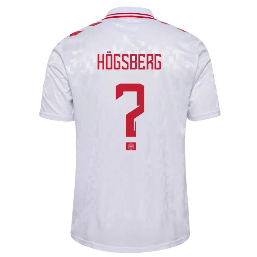 Danxen Men Denmark Lucas Högsberg #0 White Away Jersey 24-26 T-Shirt