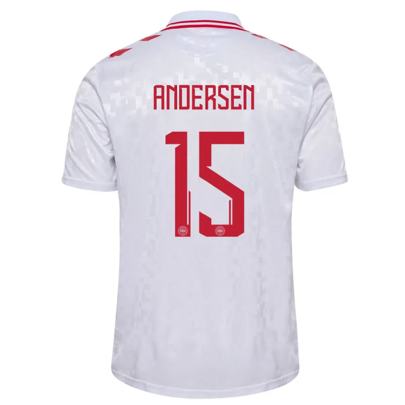 Danxen Men Denmark Jacob Andersen #15 White Away Jersey 24-26 T-Shirt