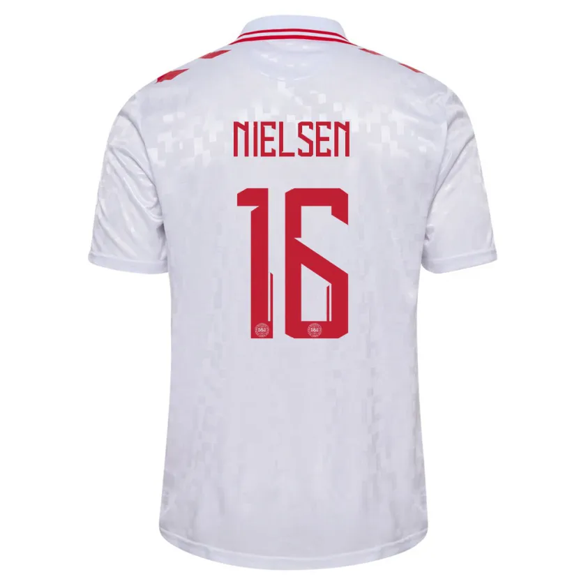 Danxen Men Denmark Magnus Nielsen #16 White Away Jersey 24-26 T-Shirt