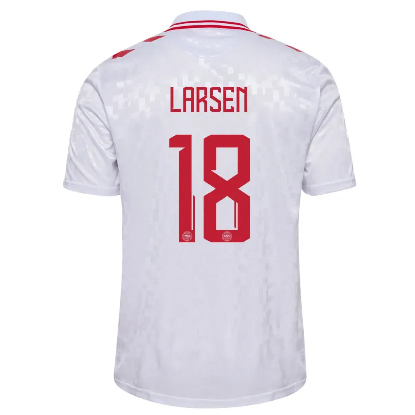 Danxen Men Denmark Lukas Larsen #18 White Away Jersey 24-26 T-Shirt