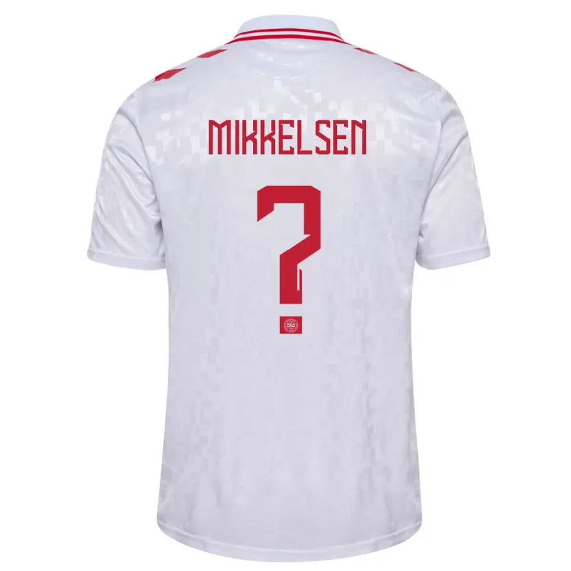 Danxen Men Denmark Sebastian Mikkelsen #0 White Away Jersey 24-26 T-Shirt