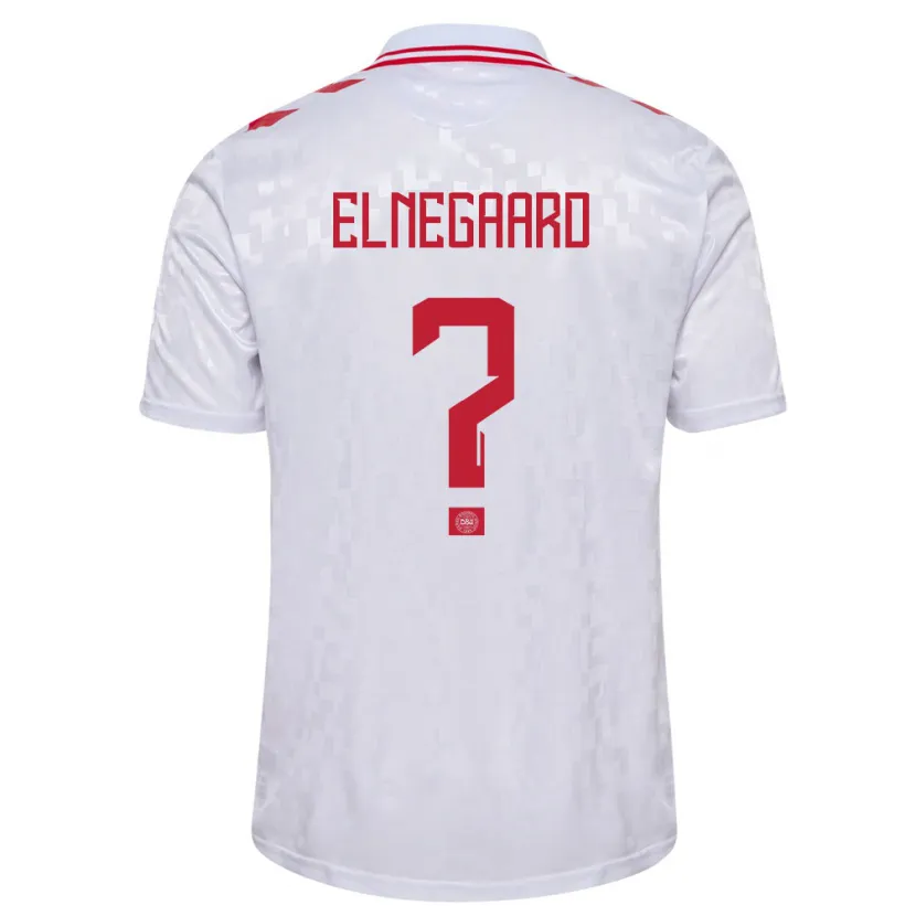 Danxen Men Denmark Tobias Elnegaard #0 White Away Jersey 24-26 T-Shirt