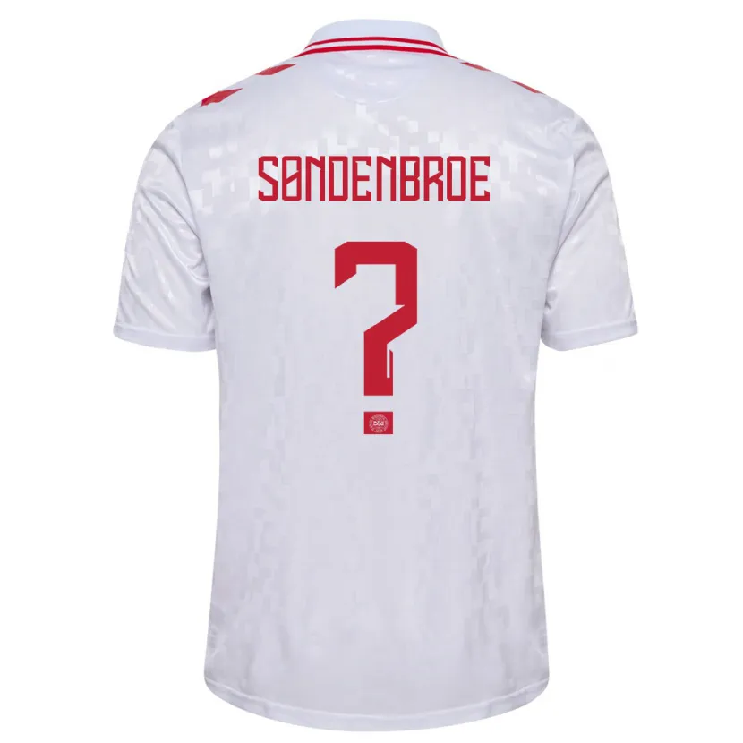 Danxen Men Denmark Andreas Søndenbroe #0 White Away Jersey 24-26 T-Shirt