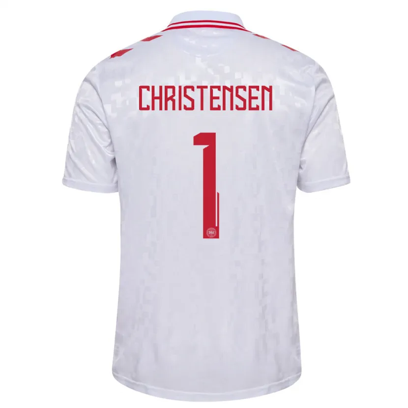 Danxen Men Denmark Lene Christensen #1 White Away Jersey 24-26 T-Shirt