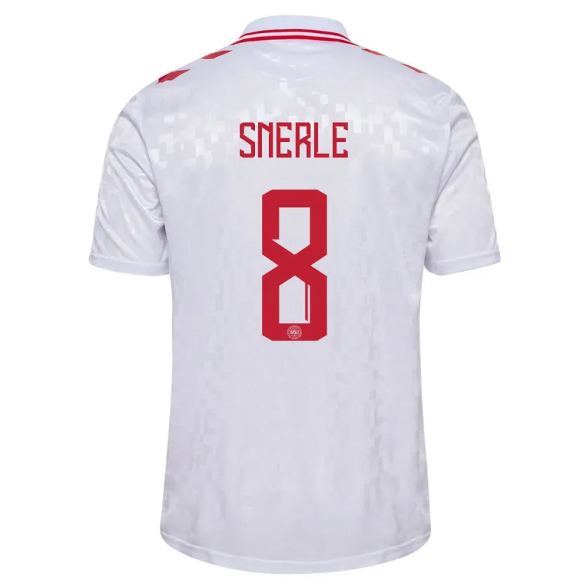 Danxen Men Denmark Emma Snerle #8 White Away Jersey 24-26 T-Shirt