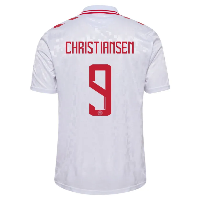 Danxen Men Denmark Nanna Christiansen #9 White Away Jersey 24-26 T-Shirt