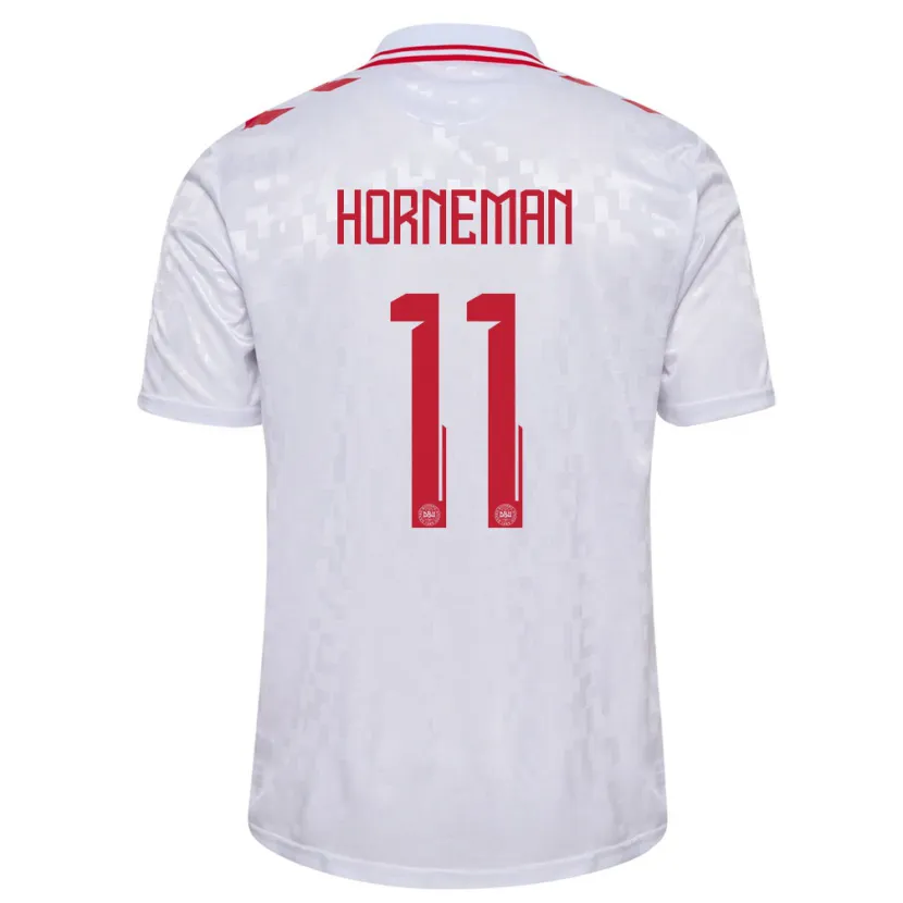 Danxen Men Denmark Charly Horneman #11 White Away Jersey 24-26 T-Shirt