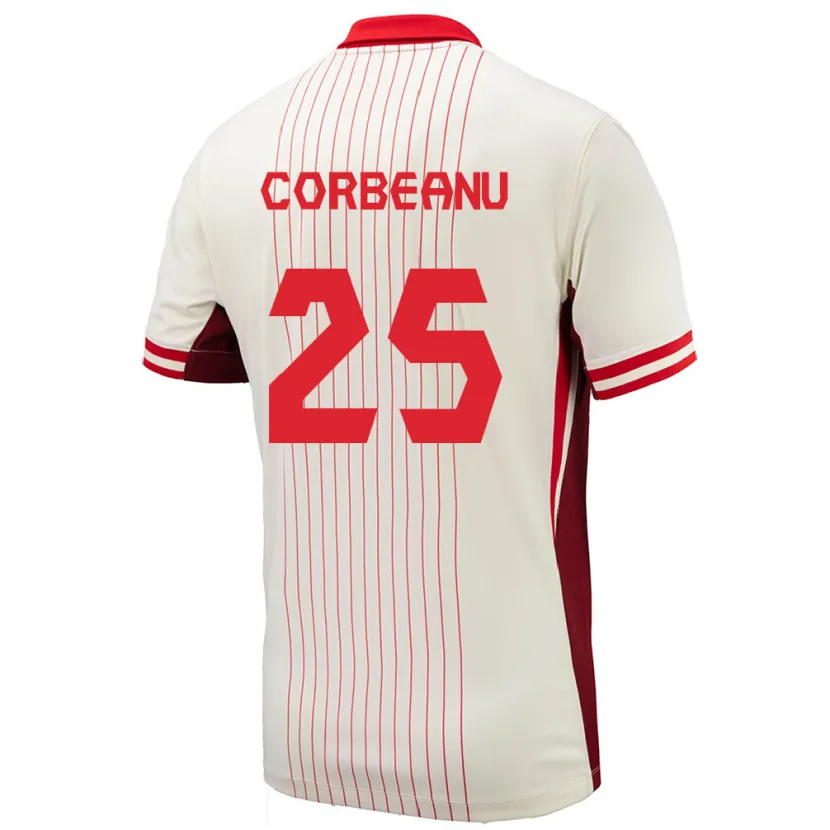 Danxen Men Canada Theo Corbeanu #25 White Away Jersey 24-26 T-Shirt