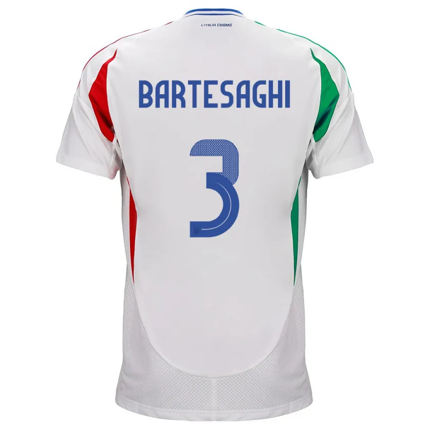 Danxen Men Italy Davide Bartesaghi #3 White Away Jersey 24-26 T-Shirt