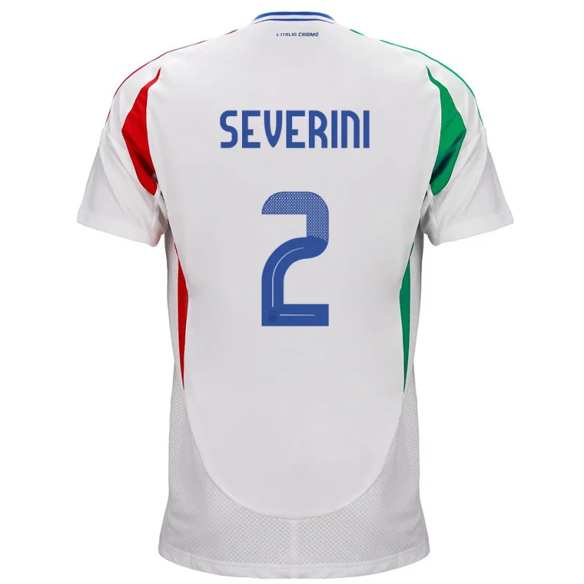 Danxen Men Italy Emma Severini #2 White Away Jersey 24-26 T-Shirt