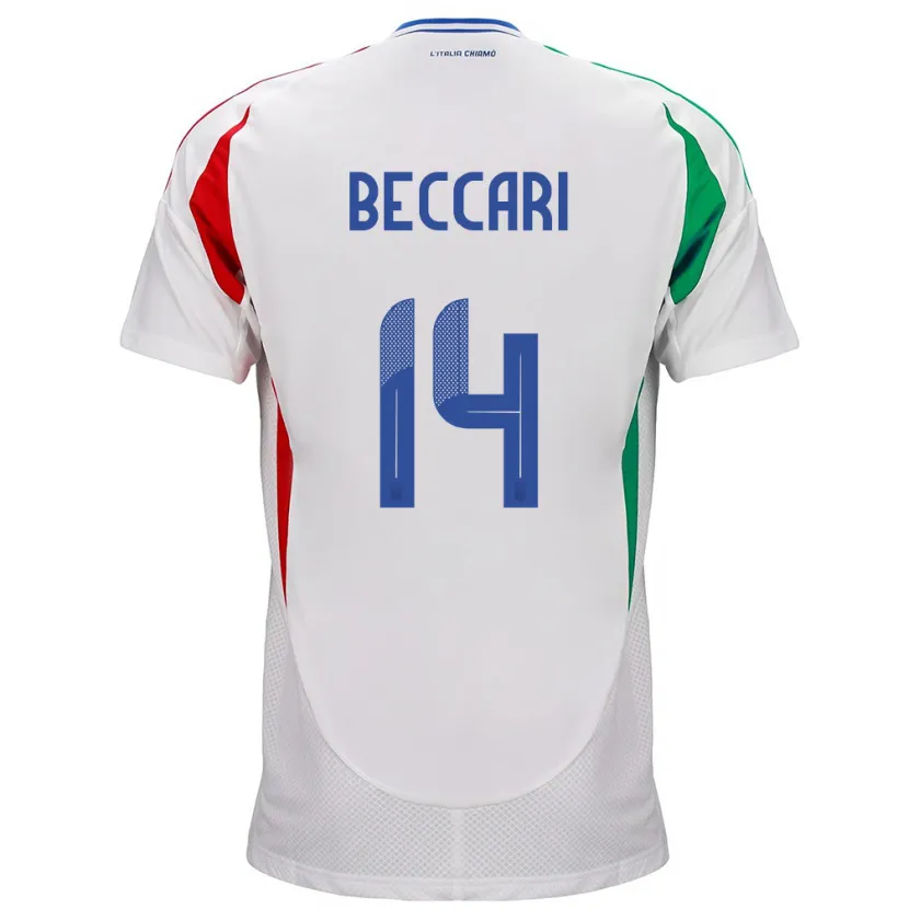 Danxen Men Italy Chiara Beccari #14 White Away Jersey 24-26 T-Shirt