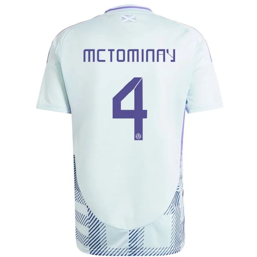 Danxen Men Scotland Scott Mctominay #4 Light Mint Blue Away Jersey 24-26 T-Shirt