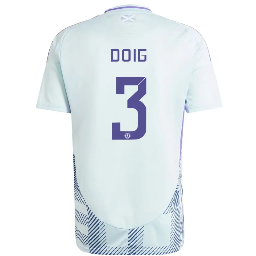 Danxen Men Scotland Josh Doig #3 Light Mint Blue Away Jersey 24-26 T-Shirt