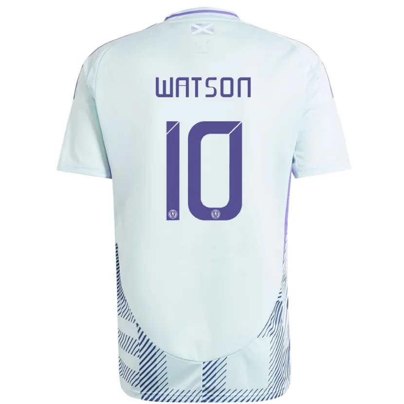 Danxen Men Scotland David Watson #10 Light Mint Blue Away Jersey 24-26 T-Shirt