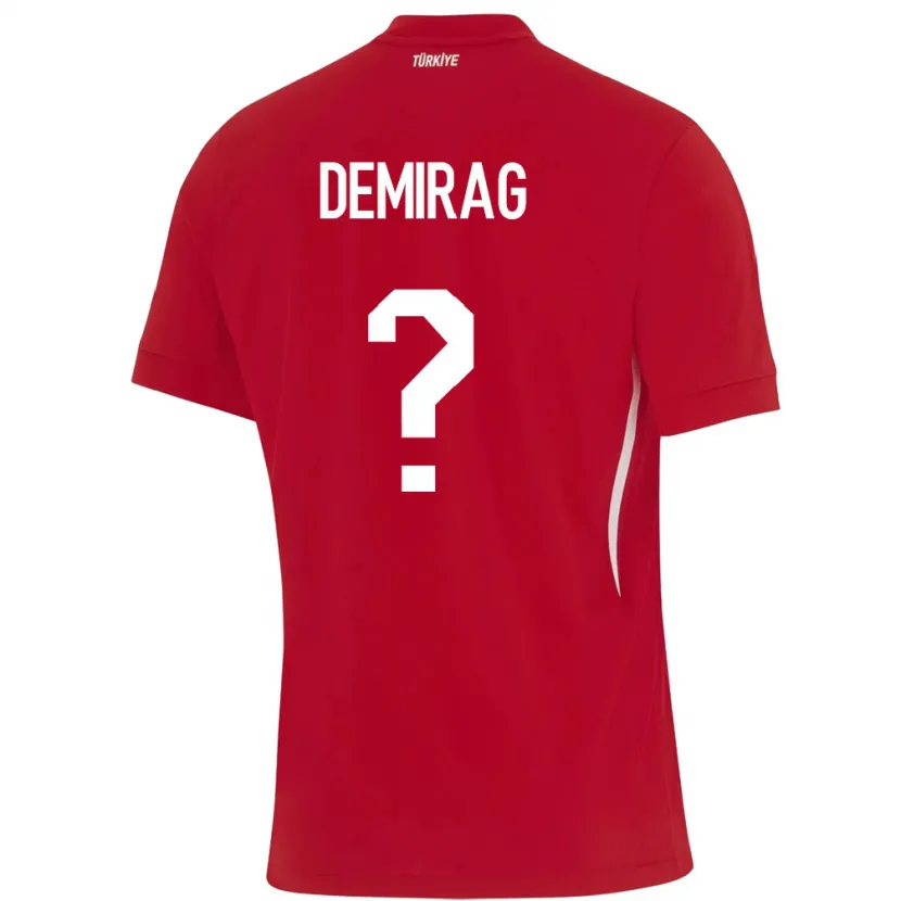 Danxen Men Turkey Bilal Demirağ #0 Red Away Jersey 24-26 T-Shirt