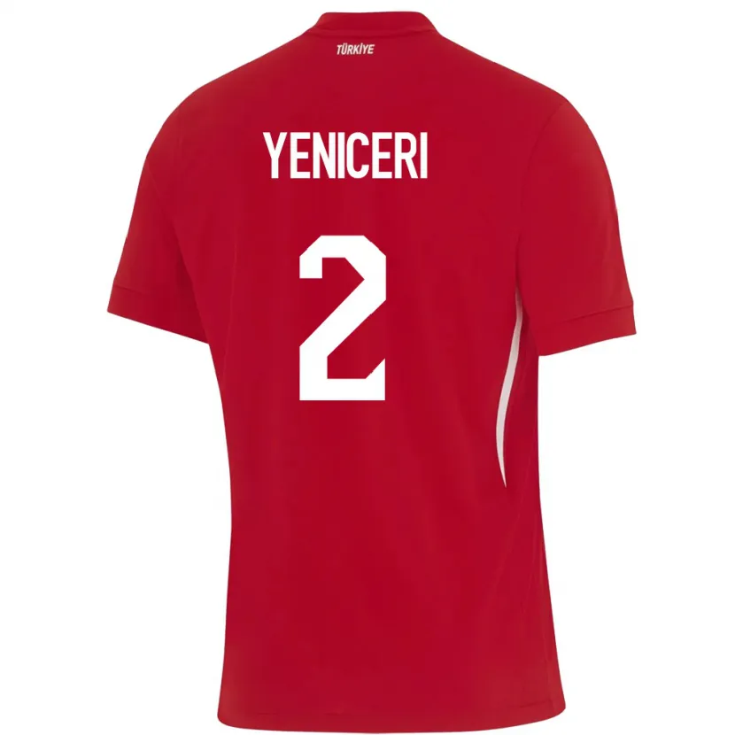 Danxen Men Turkey Berna Yeniçeri #2 Red Away Jersey 24-26 T-Shirt