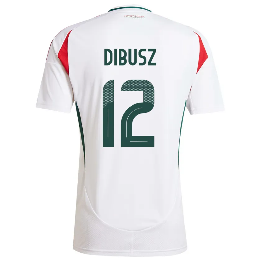 Danxen Men Hungary Dénes Dibusz #12 White Away Jersey 24-26 T-Shirt