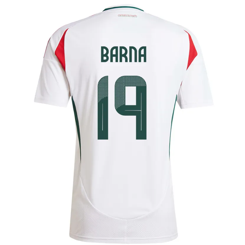 Danxen Men Hungary Daniel Barna #19 White Away Jersey 24-26 T-Shirt