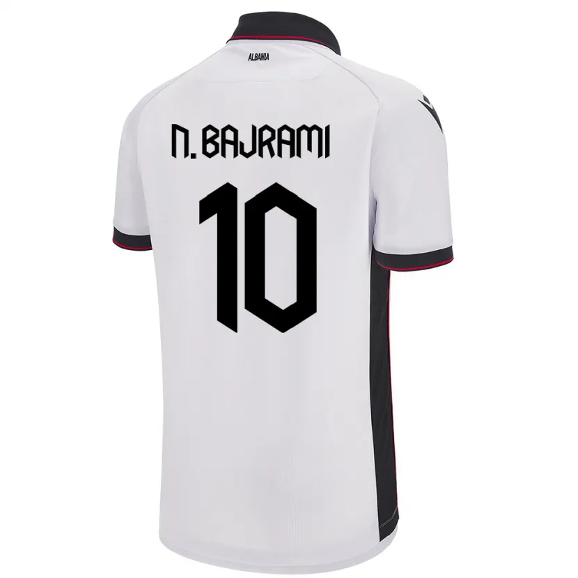 Danxen Men Albania Nedim Bajrami #10 White Away Jersey 24-26 T-Shirt