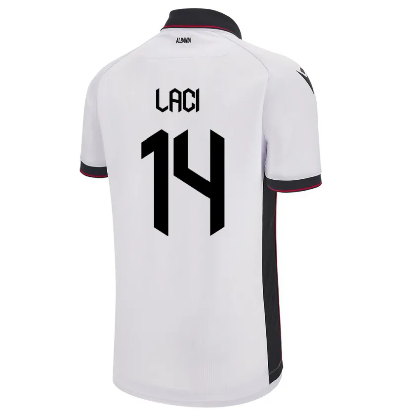 Danxen Men Albania Qazim Laci #14 White Away Jersey 24-26 T-Shirt