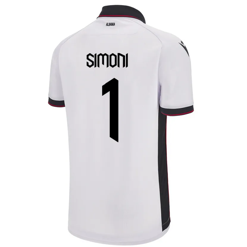 Danxen Men Albania Simon Simoni #1 White Away Jersey 24-26 T-Shirt