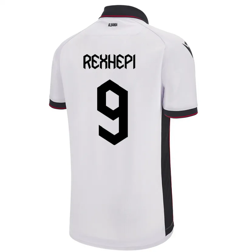 Danxen Men Albania Arlind Rexhepi #9 White Away Jersey 24-26 T-Shirt