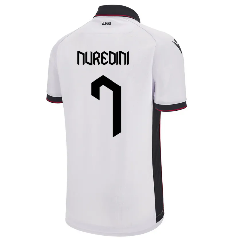 Danxen Men Albania Joi Nuredini #7 White Away Jersey 24-26 T-Shirt