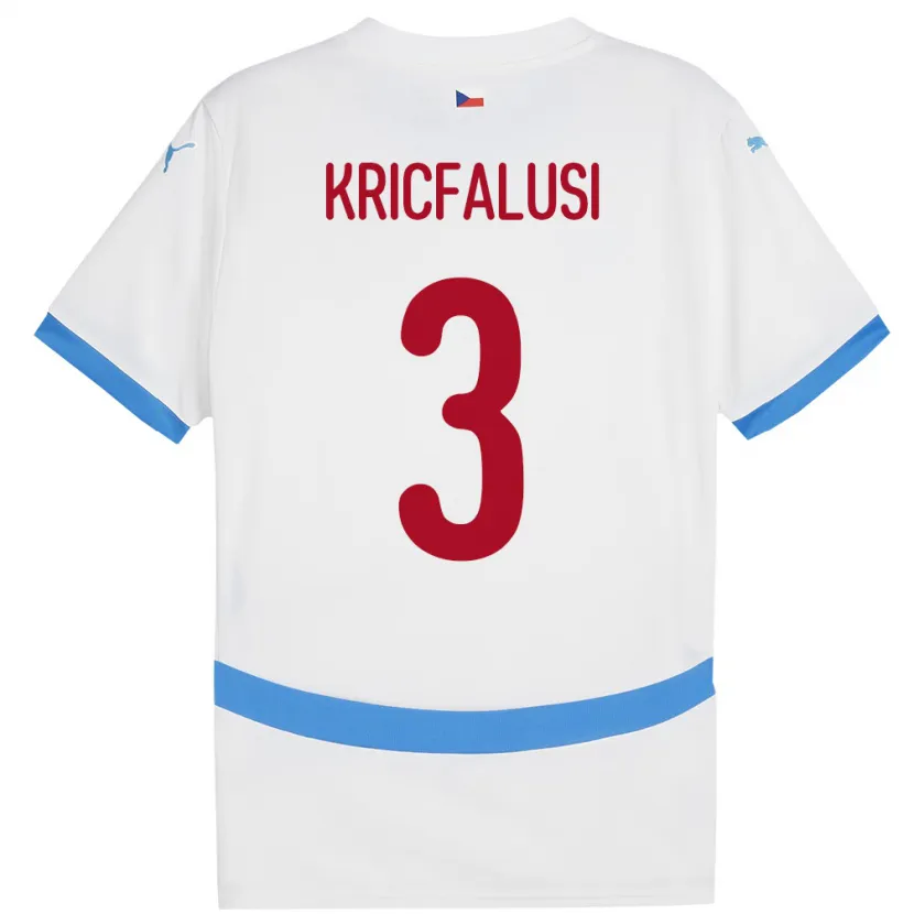 Danxen Men Czech Republic Ondrej Kricfalusi #3 White Away Jersey 24-26 T-Shirt