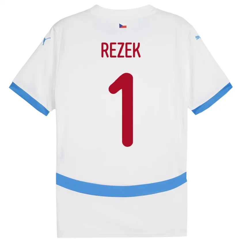 Danxen Men Czech Republic Adam Rezek #1 White Away Jersey 24-26 T-Shirt