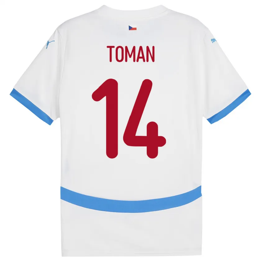 Danxen Men Czech Republic Zdenek Toman #14 White Away Jersey 24-26 T-Shirt