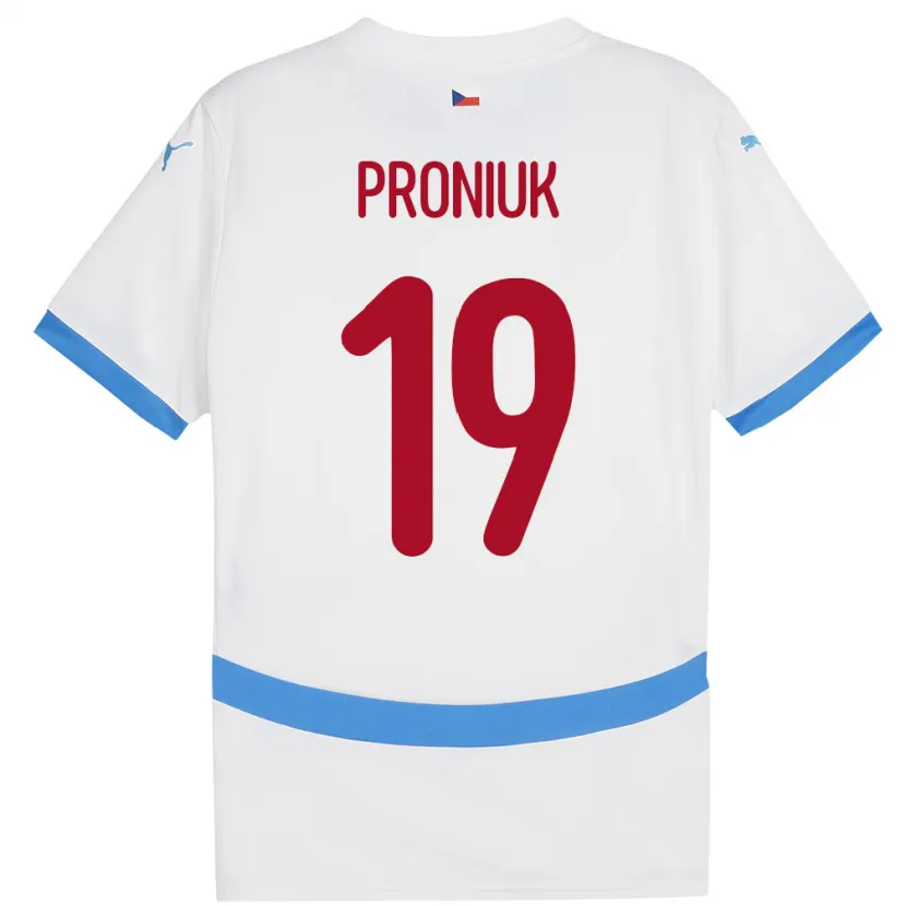 Danxen Men Czech Republic Adam Proniuk #19 White Away Jersey 24-26 T-Shirt