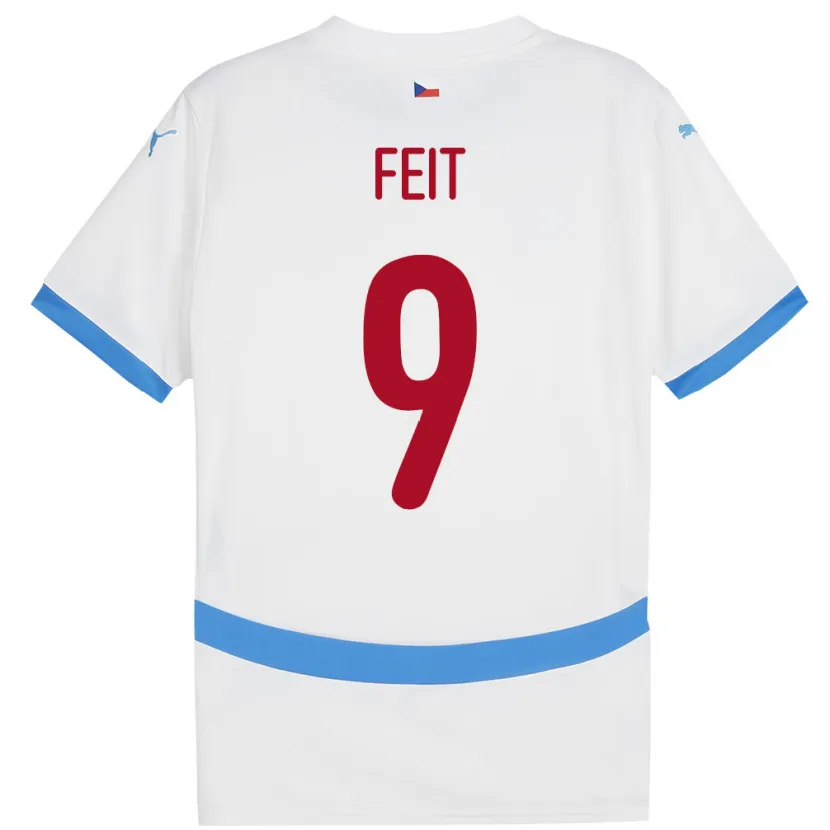 Danxen Men Czech Republic Jan Feit #9 White Away Jersey 24-26 T-Shirt