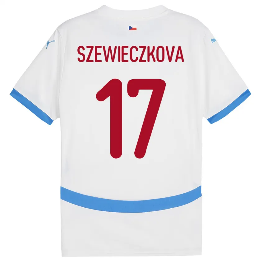 Danxen Men Czech Republic Tereza Szewieczková #17 White Away Jersey 24-26 T-Shirt