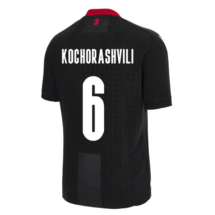 Danxen Men Georgia Giorgi Kochorashvili #6 Black Away Jersey 24-26 T-Shirt