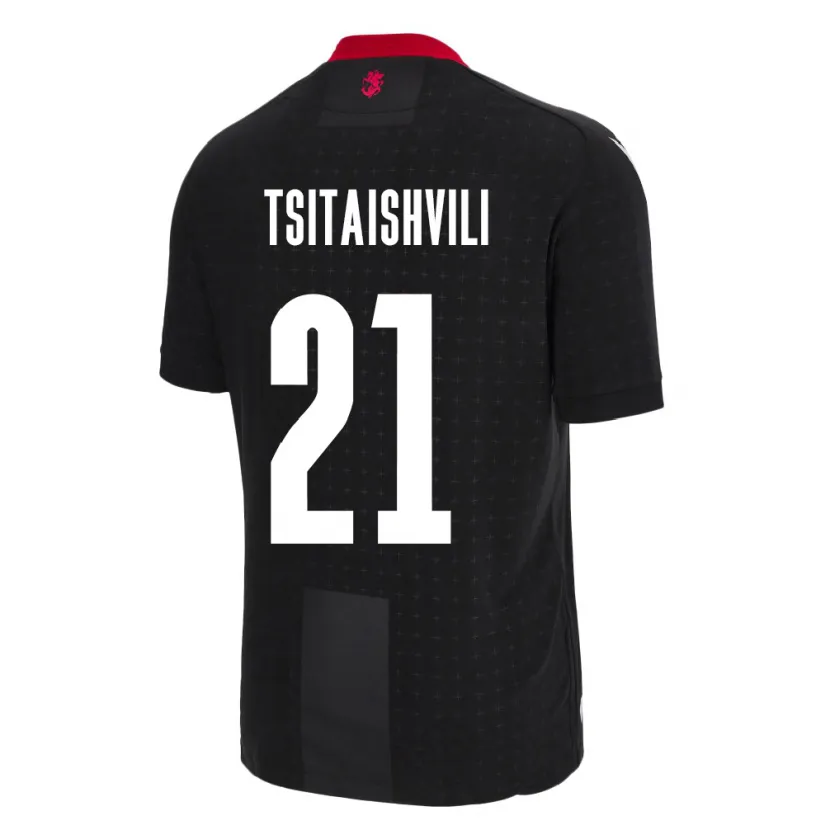 Danxen Men Georgia Georgiy Tsitaishvili #21 Black Away Jersey 24-26 T-Shirt