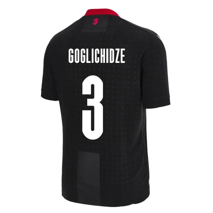 Danxen Men Georgia Saba Goglichidze #3 Black Away Jersey 24-26 T-Shirt