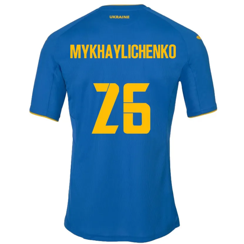 Danxen Men Ukraine Bogdan Mykhaylichenko #26 Blue Away Jersey 24-26 T-Shirt