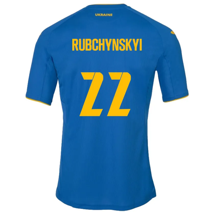 Danxen Men Ukraine Valentyn Rubchynskyi #22 Blue Away Jersey 24-26 T-Shirt