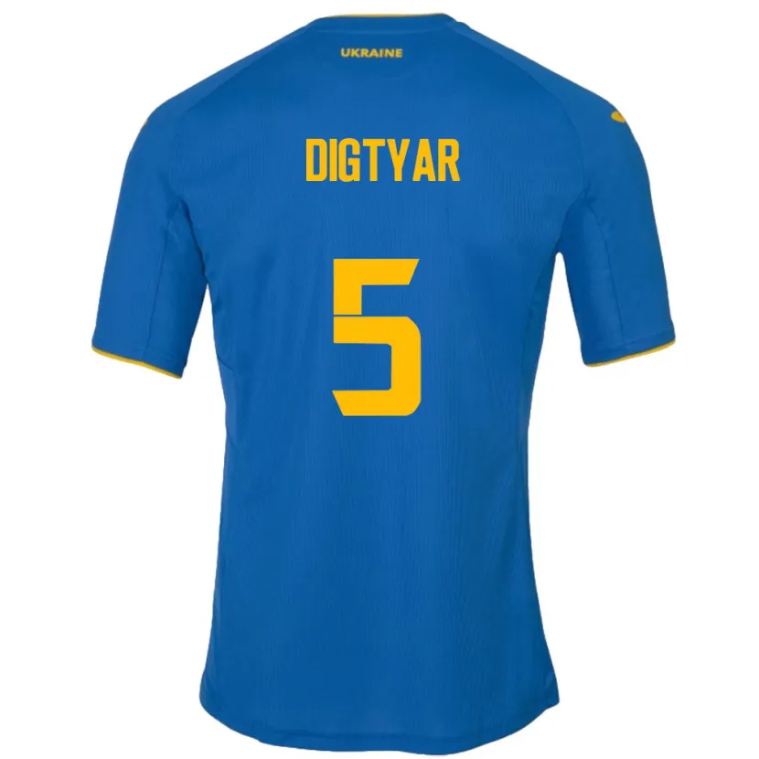 Danxen Men Ukraine Kyrylo Digtyar #5 Blue Away Jersey 24-26 T-Shirt