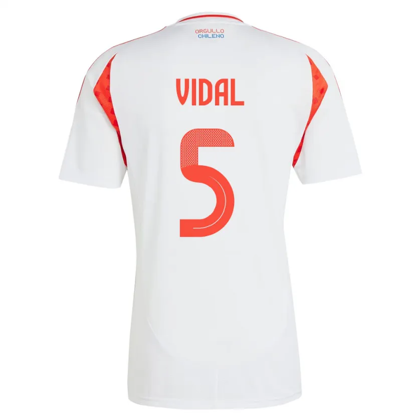 Danxen Men Chile Valentín Vidal #5 White Away Jersey 24-26 T-Shirt