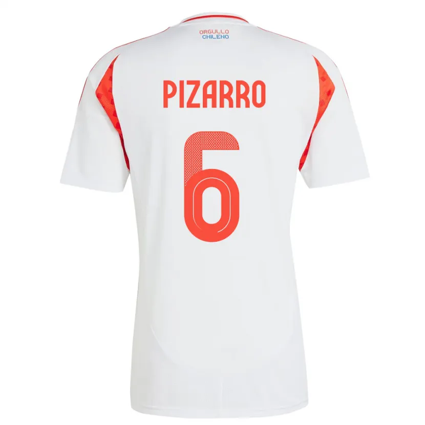 Danxen Men Chile Vicente Pizarro #6 White Away Jersey 24-26 T-Shirt