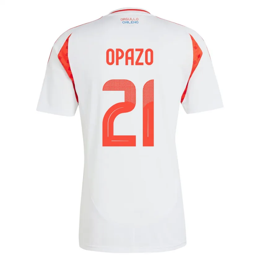 Danxen Men Chile Diego Opazo #21 White Away Jersey 24-26 T-Shirt