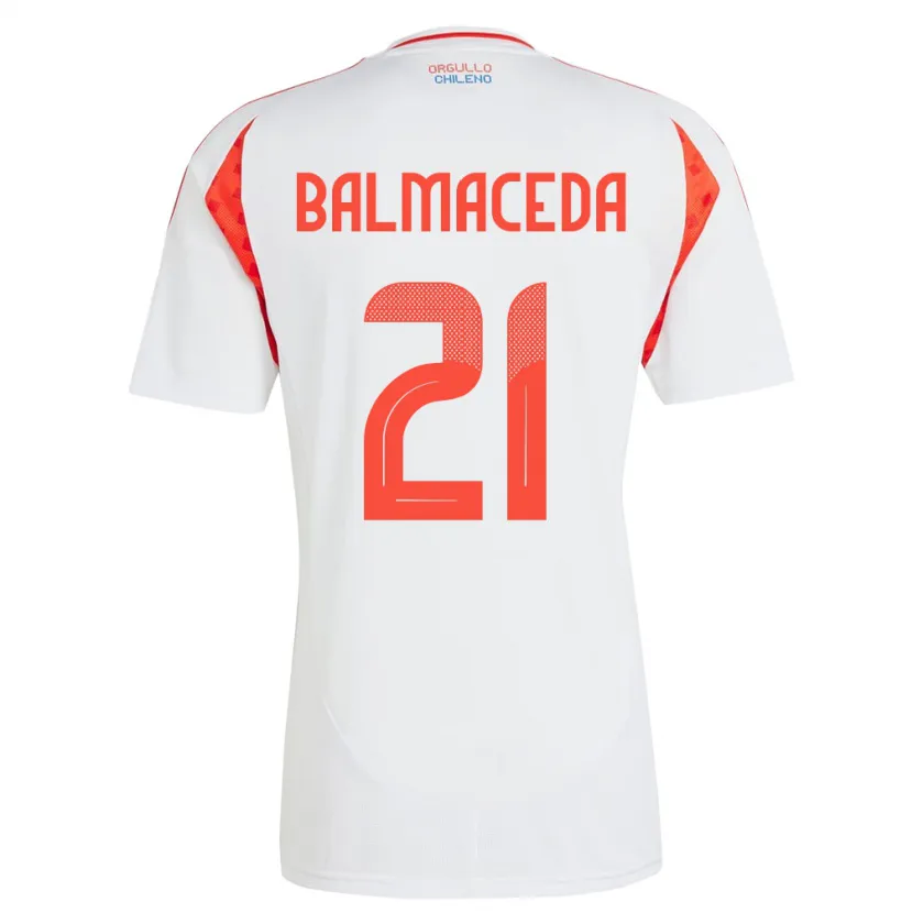 Danxen Men Chile Rosario Balmaceda #21 White Away Jersey 24-26 T-Shirt